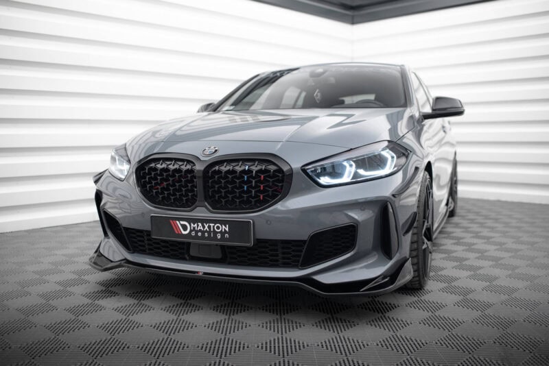 Maxton design gloss black front splitter v. 5 for bmw 1 f40 m sport m135i - image 3