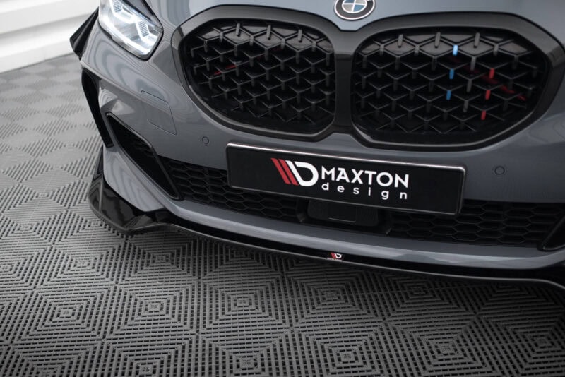 Maxton design gloss black front splitter v. 5 for bmw 1 f40 m sport m135i - image 4