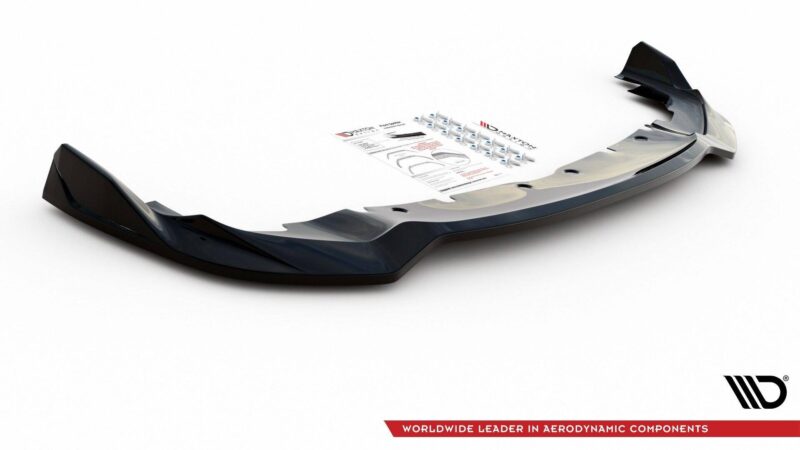 Maxton design gloss black front splitter v. 5 for bmw 1 f40 m sport m135i