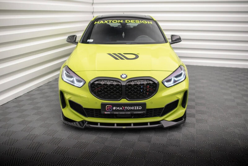 Maxton design gloss black front splitter v. 6 for bmw 1 f40 m sport m135i - image 2