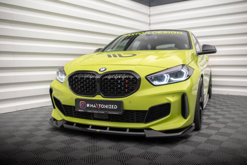 Maxton design gloss black front splitter v. 6 for bmw 1 f40 m sport m135i - image 3