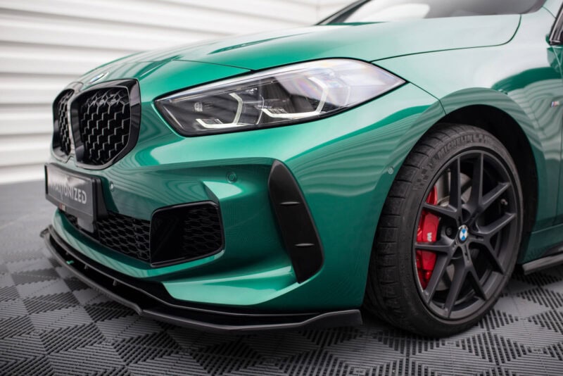 Maxton design black front bumper side trims for bmw f40 m sport m135i - image 2