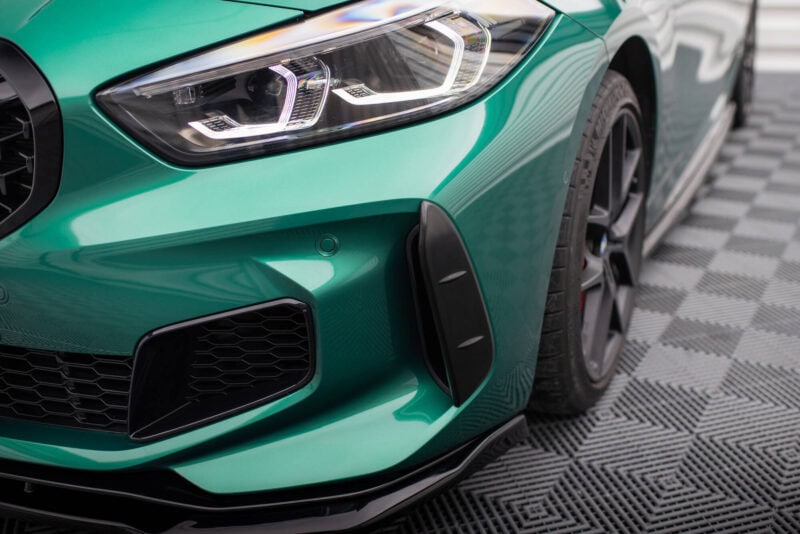 Maxton design black front bumper side trims for bmw f40 m sport m135i - image 3