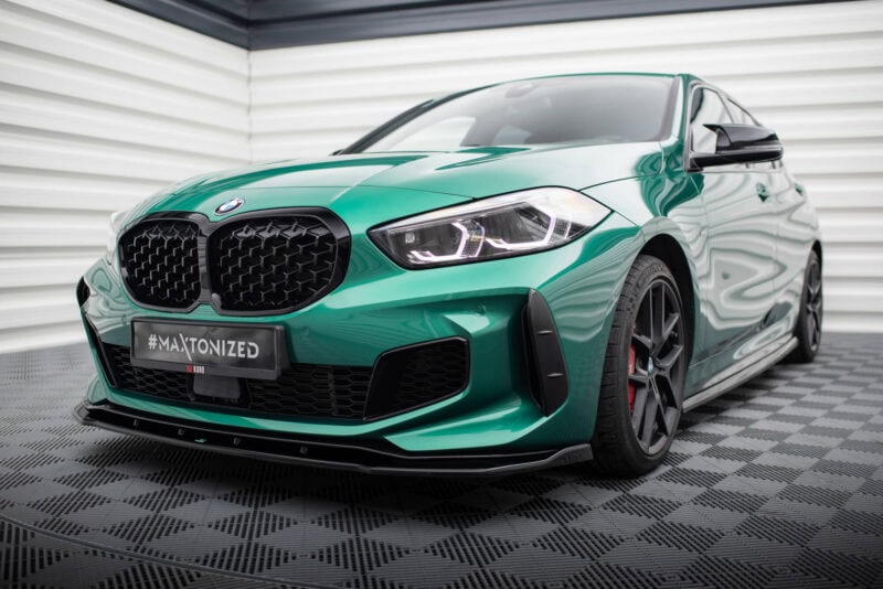 Maxton design black front bumper side trims for bmw f40 m sport m135i - image 4