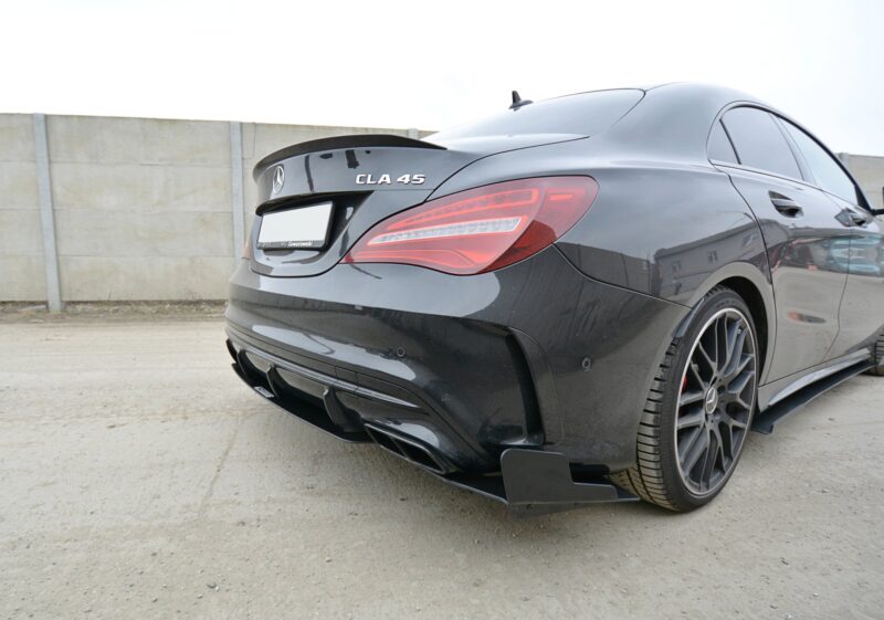 Maxton design gloss black racing rear corner splitters for mercedes-benz amg a45 c117 lci