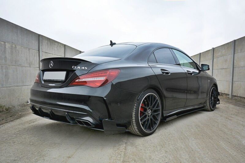 Maxton design gloss black racing style side skirts v. 1 for mercedes-benz amg a45 c117 lci
