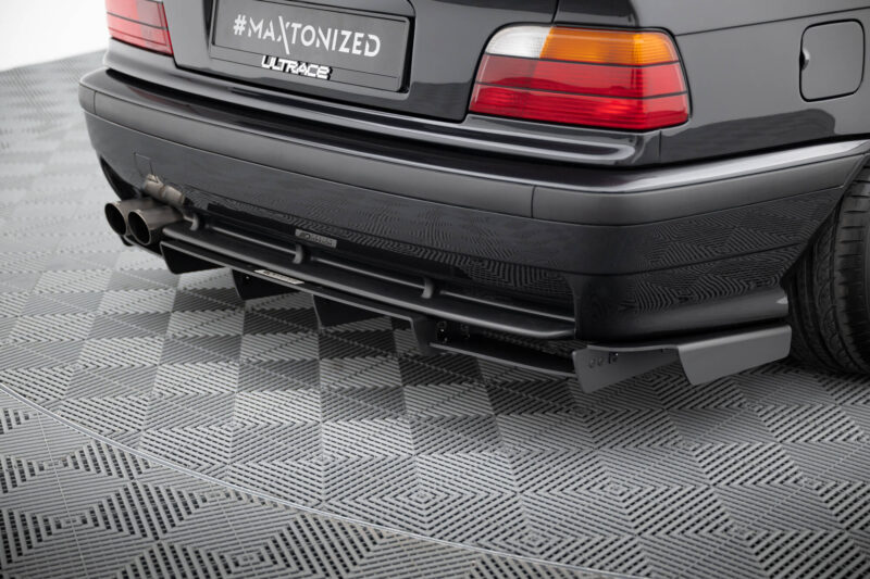 Maxton design matte black rear diffuser for bmw m3 e36 m tech