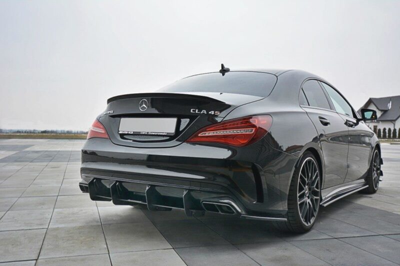 Maxton design gloss black rear diffuser v. 1 for mercedes-benz amg a45 c117 lci
