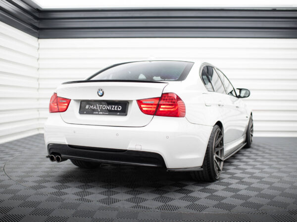 Alternative view of Maxton Design Gloss Black Rear Corner Splitters For BMW 3 Series E90 E91 M Sport