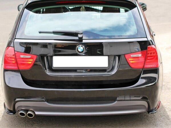 Alternative view of Maxton Design Gloss Black Rear Corner Splitters LCI For BMW 3 Series E90 E91 M Sport
