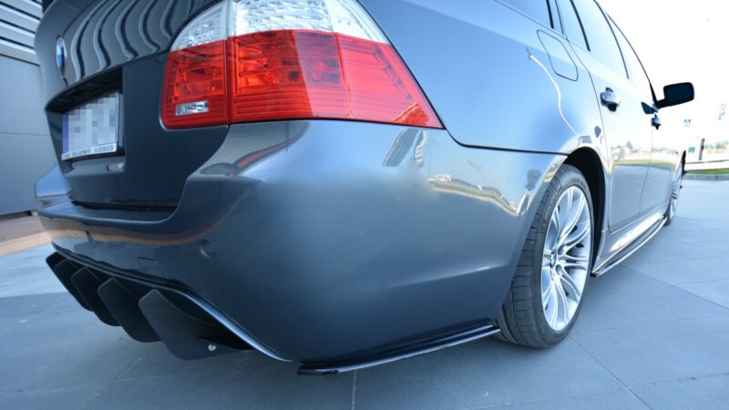 Maxton design gloss black rear corner splitters for bmw 5 series e60/e61 m sport