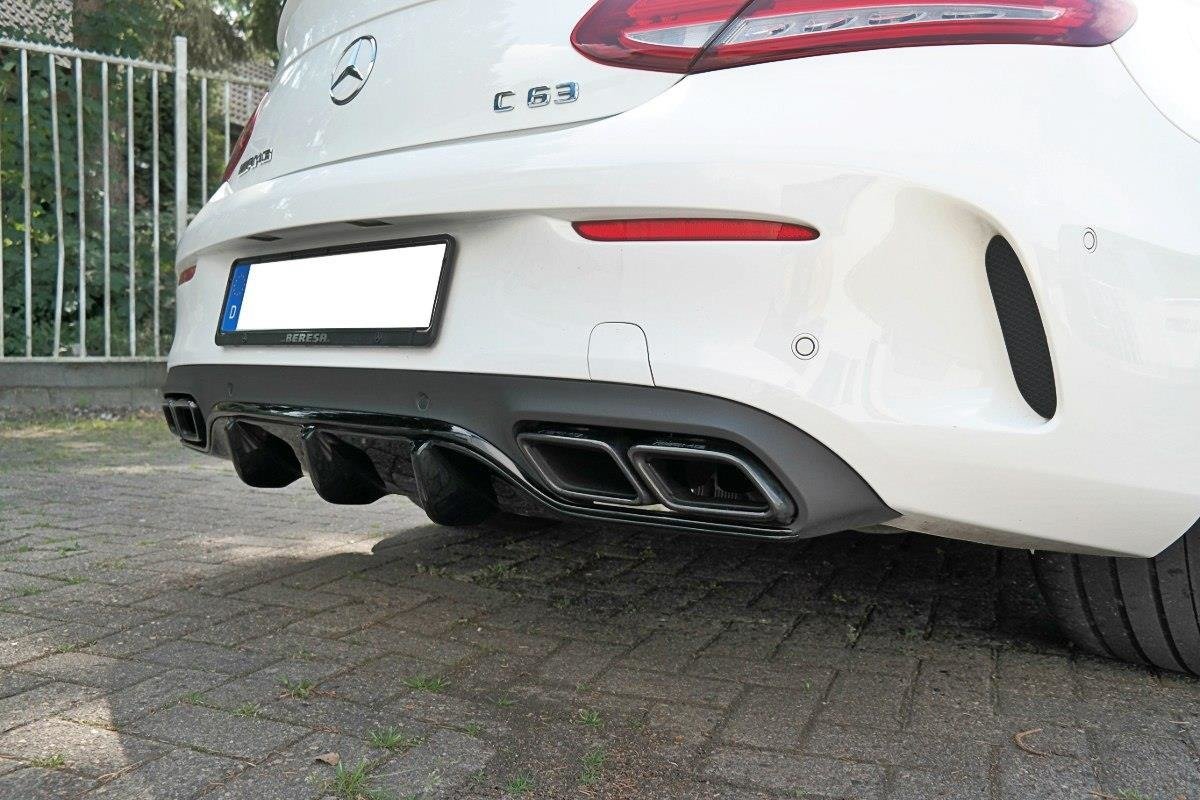 Maxton design gloss black rear diffuser for mercedes-benz amg c63 c205 - image 3