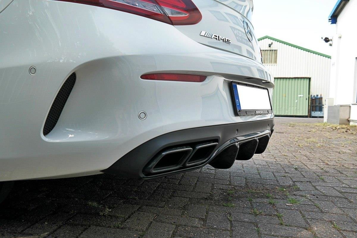 Maxton design gloss black rear diffuser for mercedes-benz amg c63 c205 - image 4