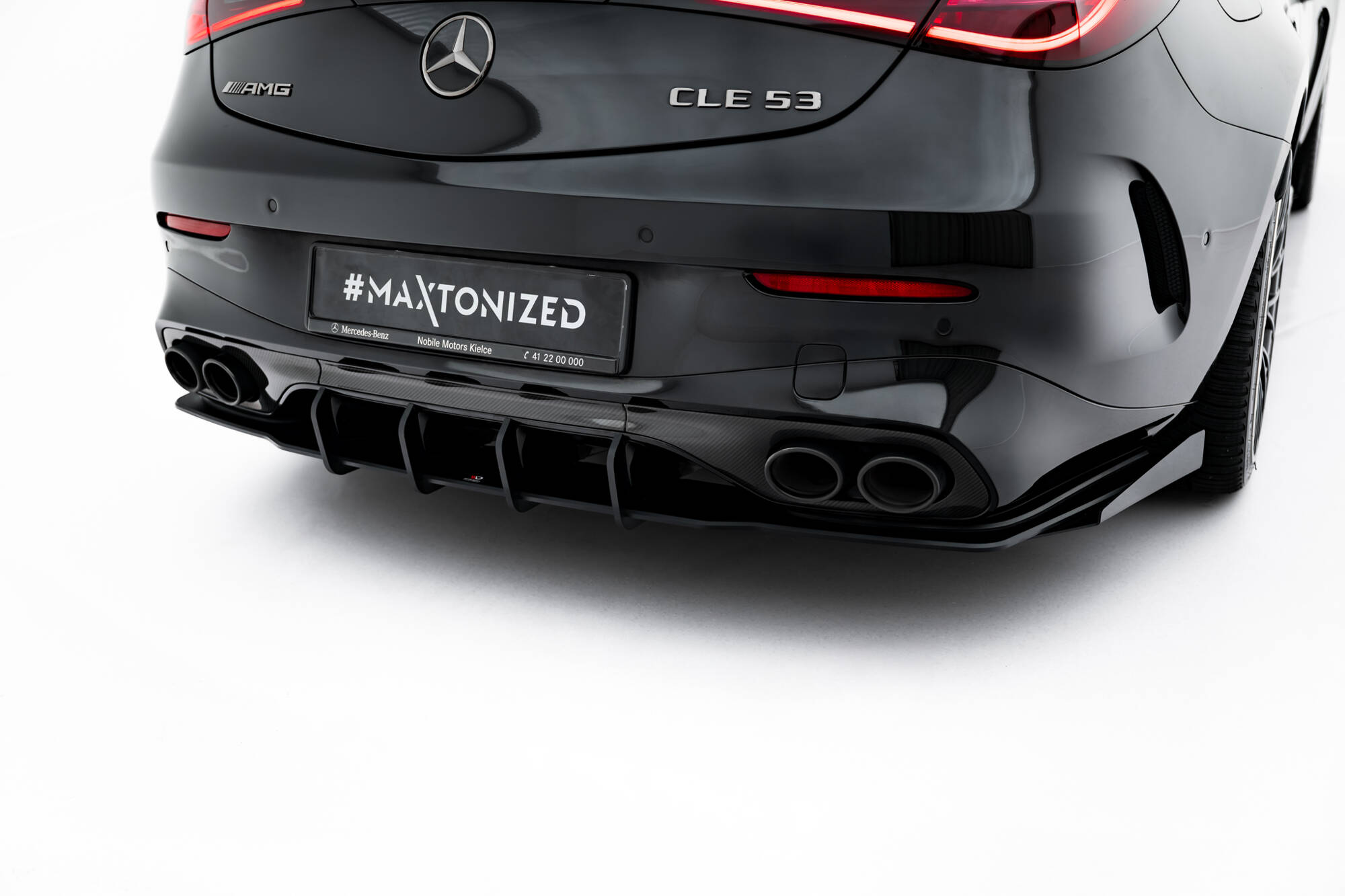 Maxton design gloss black rear side flaps for mercedes-benz amg cle53 c236 - image 3