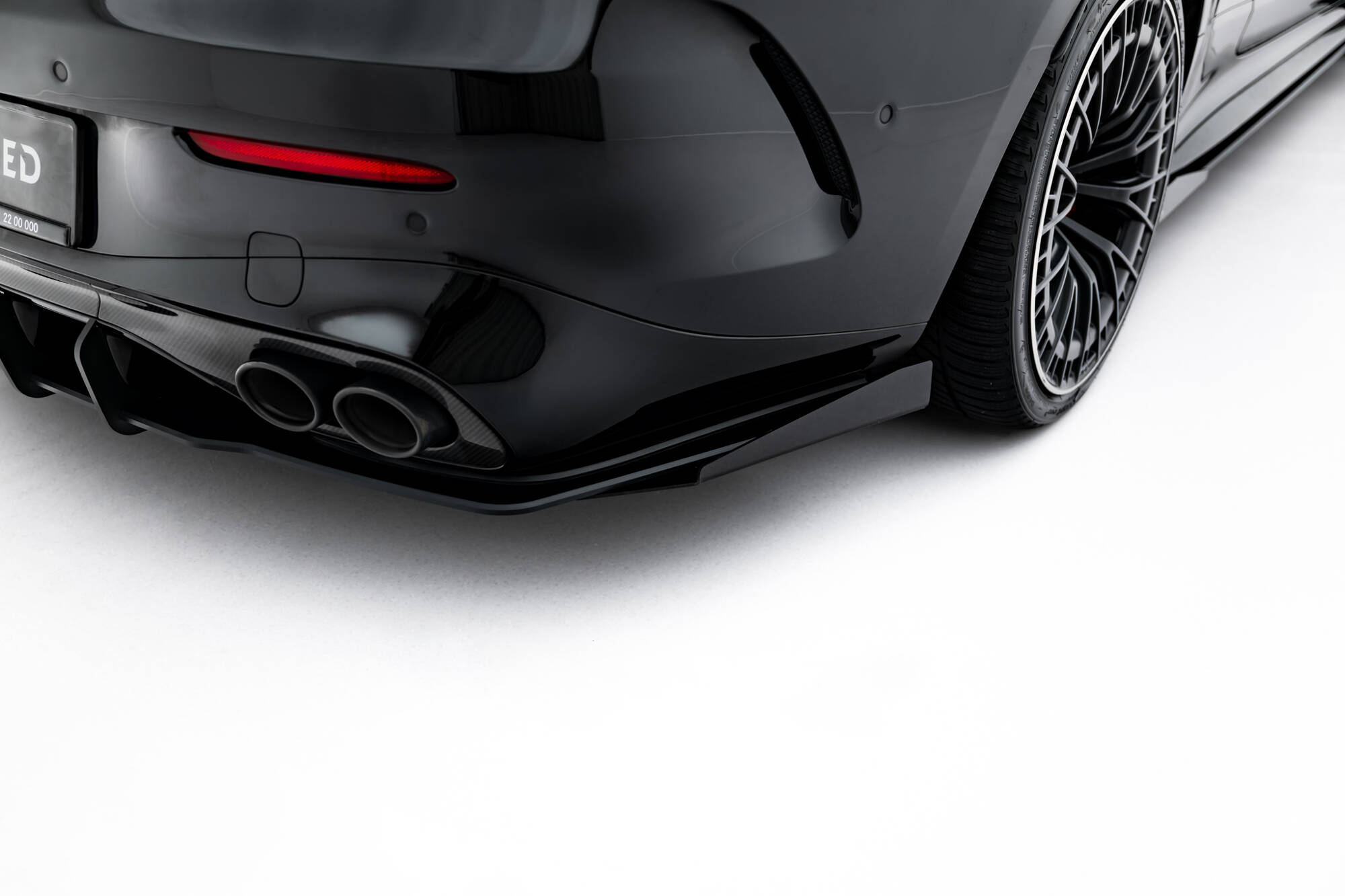 Maxton design gloss black rear side flaps for mercedes-benz amg cle53 c236 - image 4