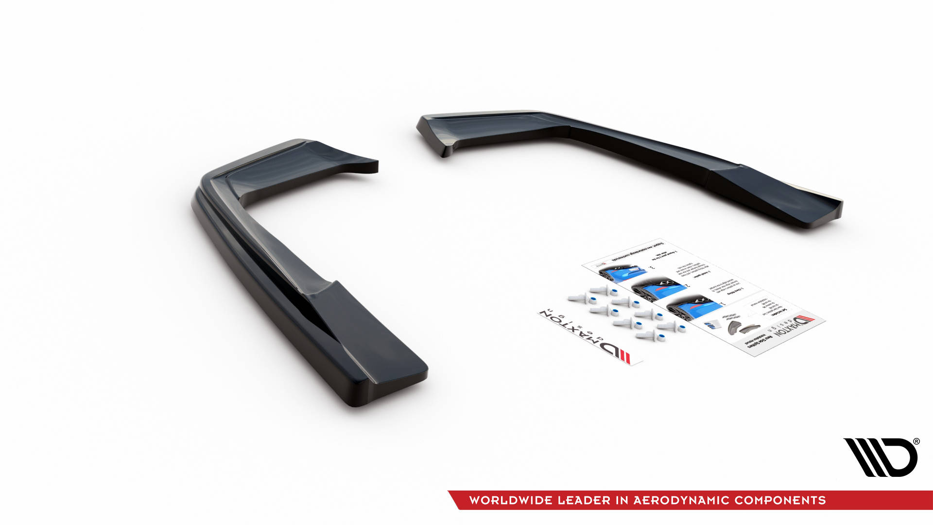 Maxton design gloss black rear corner splitters for mercedes-benz amg c63 c205 lci - image 4
