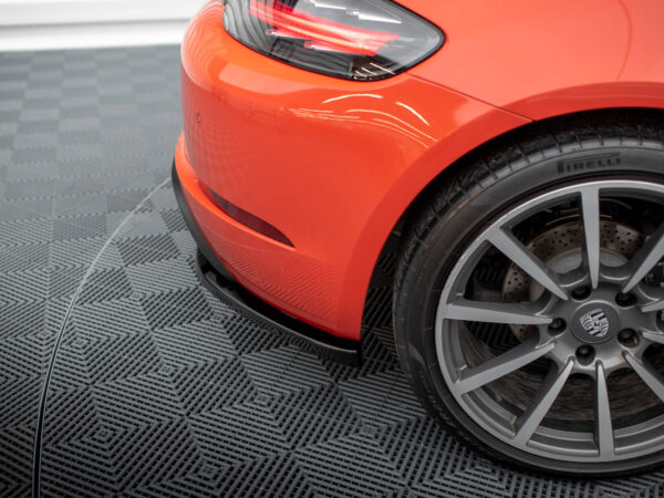 Alternative view of Maxton Design Gloss Black Rear Corner Splitters For Porsche 718 Cayman 982c