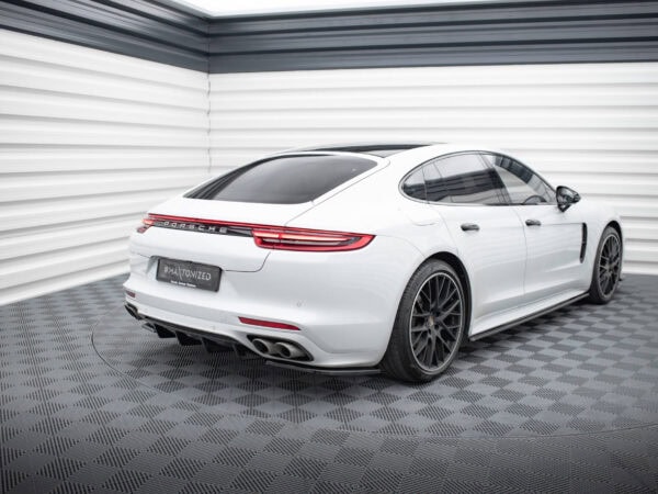 Alternative view of Maxton Design Gloss Black Rear Corner Splitters For Porsche Panamera 971 GTS