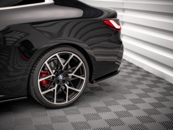 Alternative view of Maxton Design Gloss Black Rear Corner Splitters V.1 For BMW 4 Series G22 G23 LCI