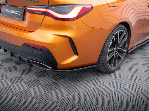 Alternative view of Maxton Design Gloss Black Rear Corner Splitters V.1 For BMW 4 Series G22 G23 M440i LCI