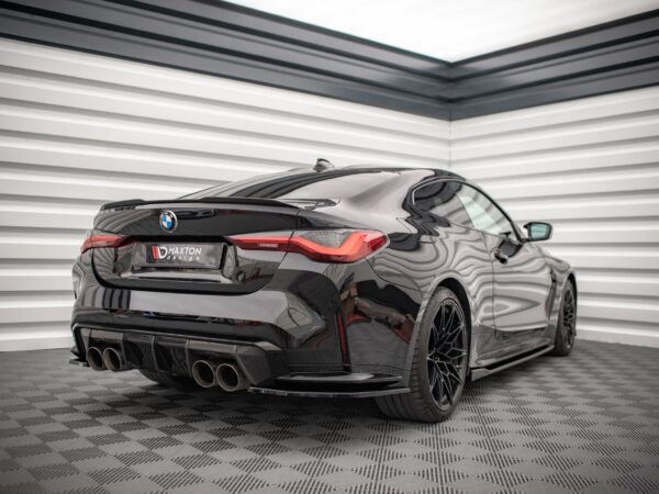 Alternative view of Maxton Design Gloss Black Rear Corner Splitters V.1 For BMW M4 Series G82