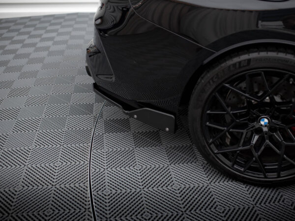 Alternative view of Maxton Design Gloss Black Rear Corner Splitters V.1 + Flaps For BMW M8 Series F93 Gran Coupe