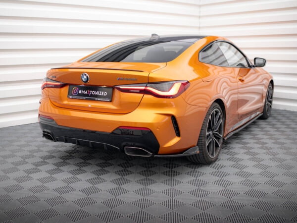 Alternative view of Maxton Design Gloss Black Rear Corner Splitters V.2 For BMW 4 Series G22 G23 M440i LCI