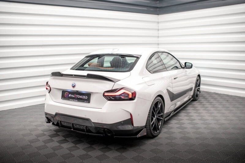 Maxton design gloss black rear corner splitters v. 2 for bmw 2 series g42 m sport