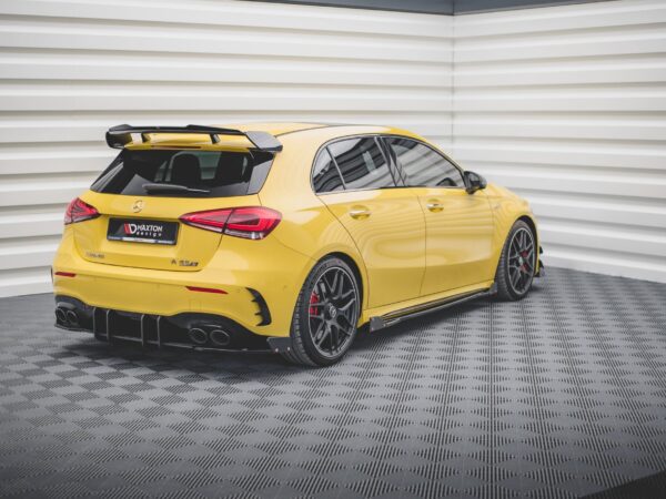 Alternative view of Maxton Design Gloss Black Rear Corner Splitters V.2 + Flaps For Mercedes-Benz AMG A45 W177
