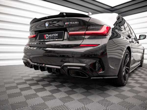 Alternative view of Maxton Design Gloss Black Rear Corner Splitters V.3 For BMW 3 Series G20 G21 M340i M Sport