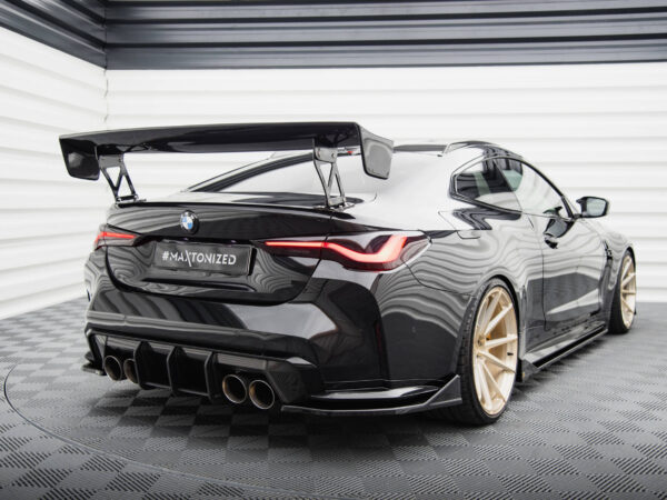 Alternative view of Maxton Design Gloss Black Rear Corner Splitters V.4 For BMW M4 Series G82