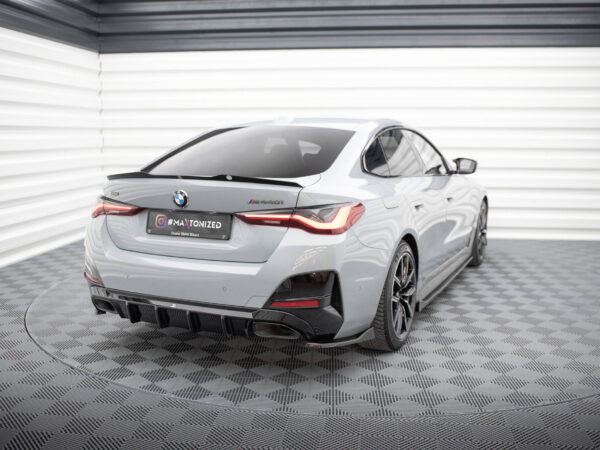 Alternative view of Maxton Design Gloss Black Rear Corner Splitters V.4 For BMW G26 M440i