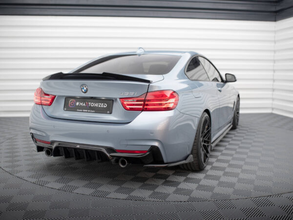 Alternative view of Maxton Design Gloss Black Rear Corner Splitters V.5 For BMW 4 Series F32 M Sport