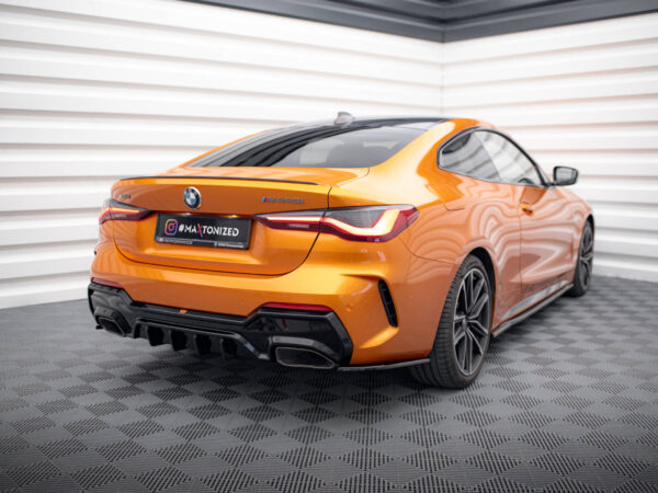 Alternative view of Maxton Design Gloss Black Rear Corner Splitters V.5 For BMW 4 Series G22 G23 M440i LCI