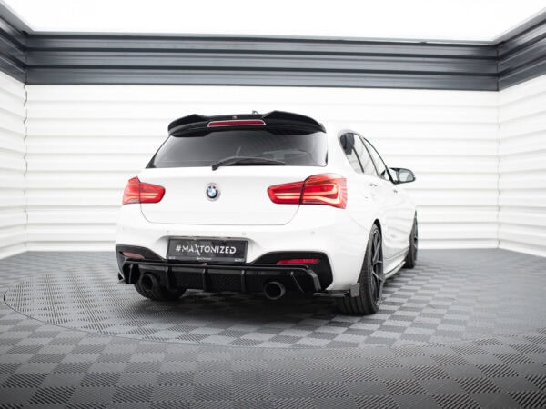 Alternative view of Maxton Design Gloss Black Rear Corner Splitters V.5 + Flaps For BMW 1 Series F20 F21 M140i M Sport LCI