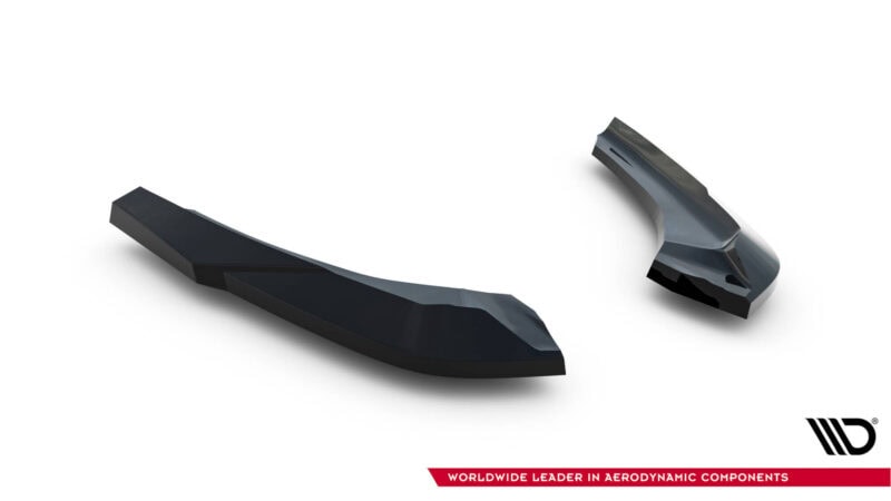 Maxton design gloss blaclk rear corner splitters v. 5 for bmw 1 series m140i f20 f21 m sport lci