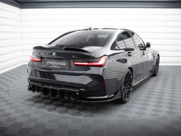 Alternative view of Maxton Design Gloss Black CSL Look Rear Corner Splitters V.6 For BMW M3 G80 G81