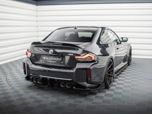 Alternative view of Maxton Design Gloss Black Rear Corner Splitters V.6 For BMW M2 Series G87