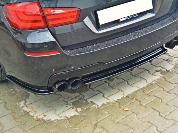 Pol po rear splitter for bmw 5 f11 m pack fits two double exhaust ends 1027 6