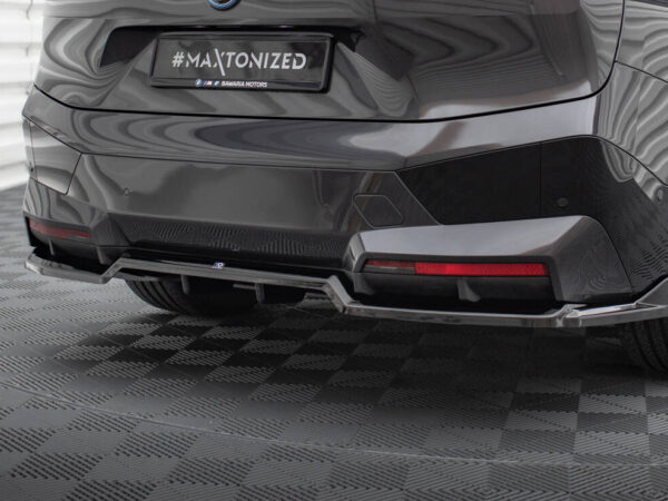 Alternative view of Maxton Design Gloss Black Rear Diffuser For BMW iX M Sport i20