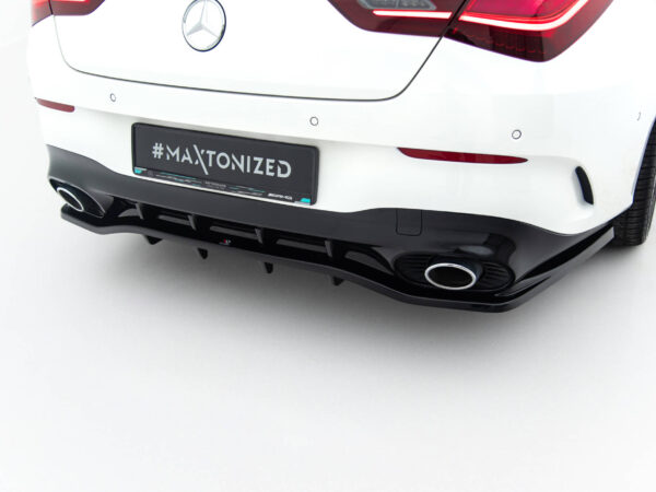 Pol po rear splitter with vertical bars mercedes amg cla 35 45 coupe shooting brake c118 facelift x118 facelift 22153 3