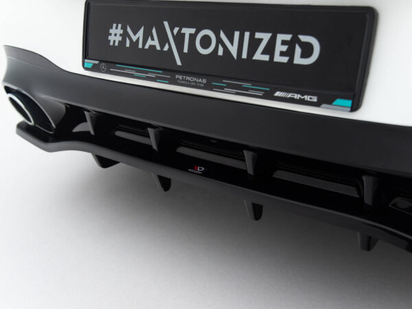 Pol po rear splitter with vertical bars mercedes amg cla 35 45 coupe shooting brake c118 facelift x118 facelift 22153 4