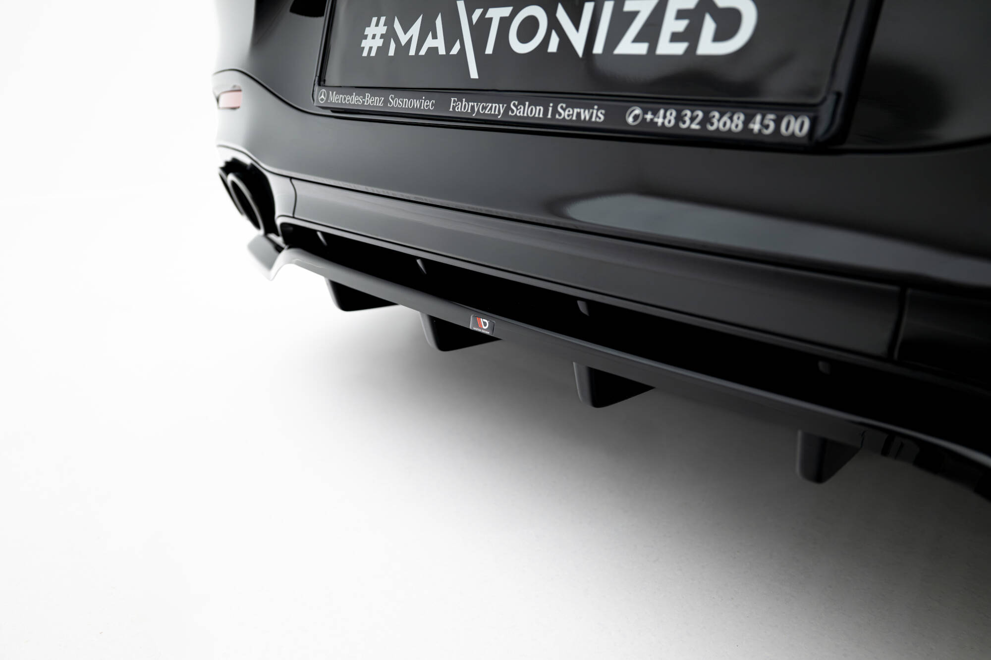 Maxton design gloss black rear diffuser for mercedes-benz amg sl63 r232 - image 3