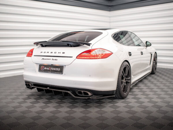 Alternative view of Maxton Design Gloss Black Rear Diffuser For Porsche Panamera 970 Turbo