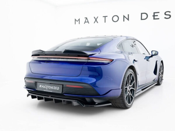 Alternative view of Maxton Design Gloss Black Rear Diffuser For Porsche Taycan 9J1 Turbo S MK1