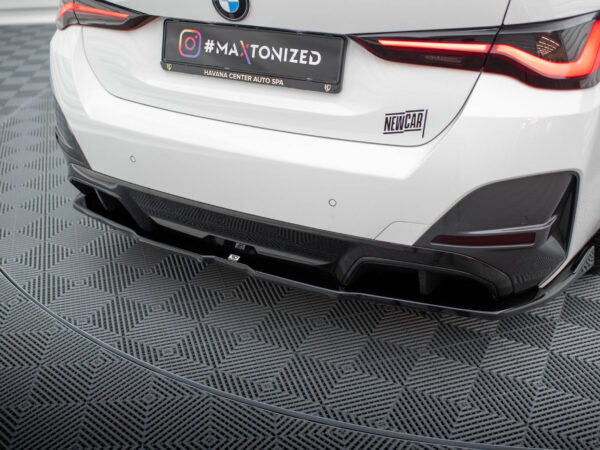 Alternative view of Maxton Design Gloss Black Rear Diffuser V.2 For BMW i Series i4 G26 M Sport