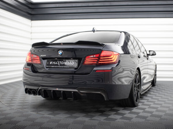 Alternative view of Maxton Design Gloss Black Double Exhaust Rear Diffuser V.2 For BMW 5 Series M Sport F10 F11