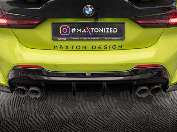 Alternative view of Maxton Design Gloss Black Quad Exhaust Rear Diffuser V.3 For BMW F40 M Sport M135i (Quad Exhaust Version)