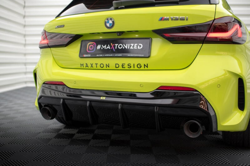 Maxton design gloss black dual exhaust rear diffuser v. 3 for bmw f40 m sport m135i - image 4