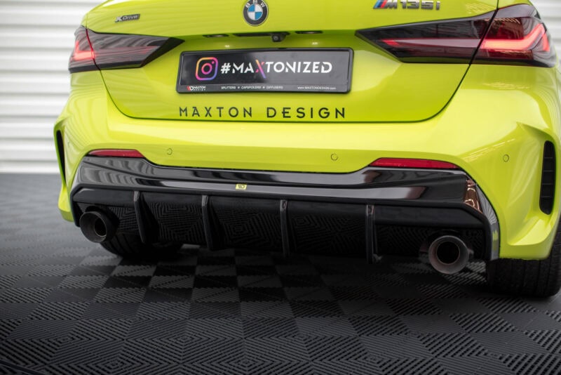 Maxton design gloss black dual exhaust rear diffuser v. 3 for bmw f40 m sport m135i - image 8